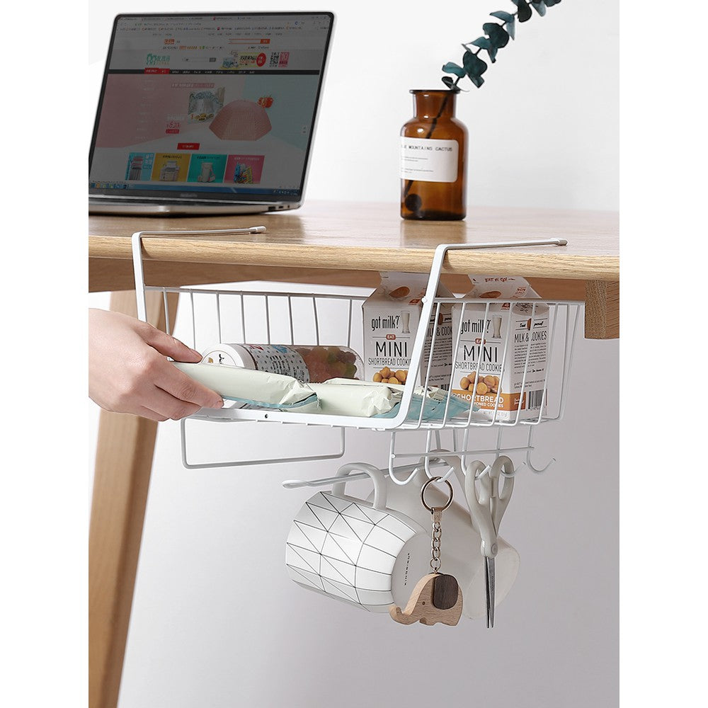 Kitchen bedroom wall hanging bedside cabinet hanging basket clothes rack under cabinet storage rack