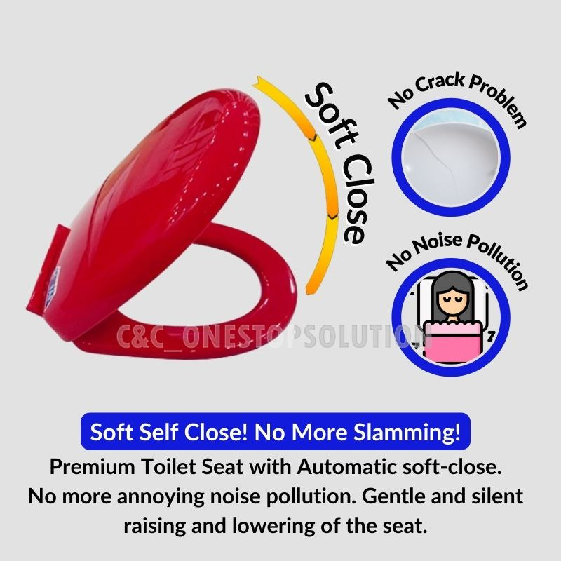 C&C Curve U Shape Toilet Seat Cover HEAVY DUTY Toilet Seat Cover with Standard Hinge Penutup Mangkuk Duduk Tandas