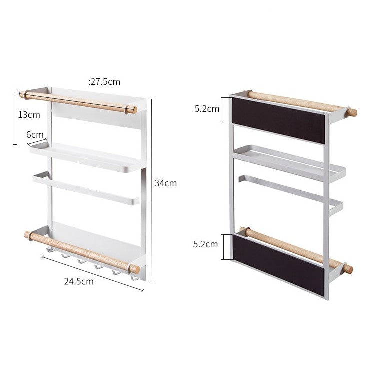 Magnetic Fridge Holder Rack Kitchen Organizer for Kitchen Towel Condiments Seasonings Storage Refrigerator