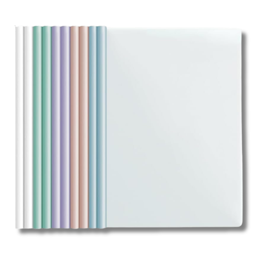 C&C 10 PCS A4 Sliding Bar Binder Transparent Report Covers Folder for Documents Classification Multicolored Sliding