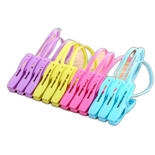 C&C 12Pcs/Set Colorful Laundry Hanging Clips Windproof Clothespins Hooks with Rope Laundry Clothing Pegs Hanger