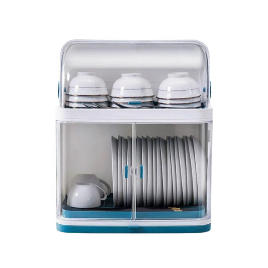 C&C 2 Layer Dust Proof Dish Rack Drainer Anti Dust Covered Dish Rack Dish Storage Rack Kitchen Rack Rak Pinggan