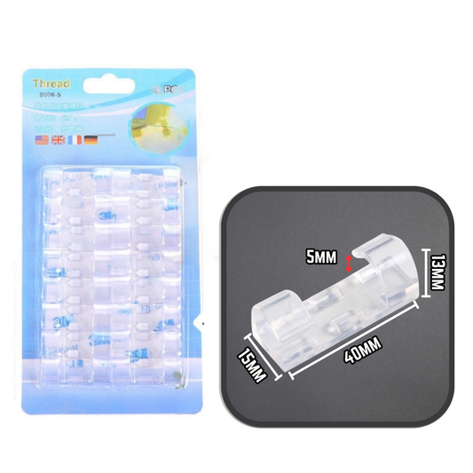 C&C 20 Pcs Wire Holder Wire Cable Clips Wire Cable Organizer Wall Adhesive Cord Organizer Pemegang Kabel Klip Wayar