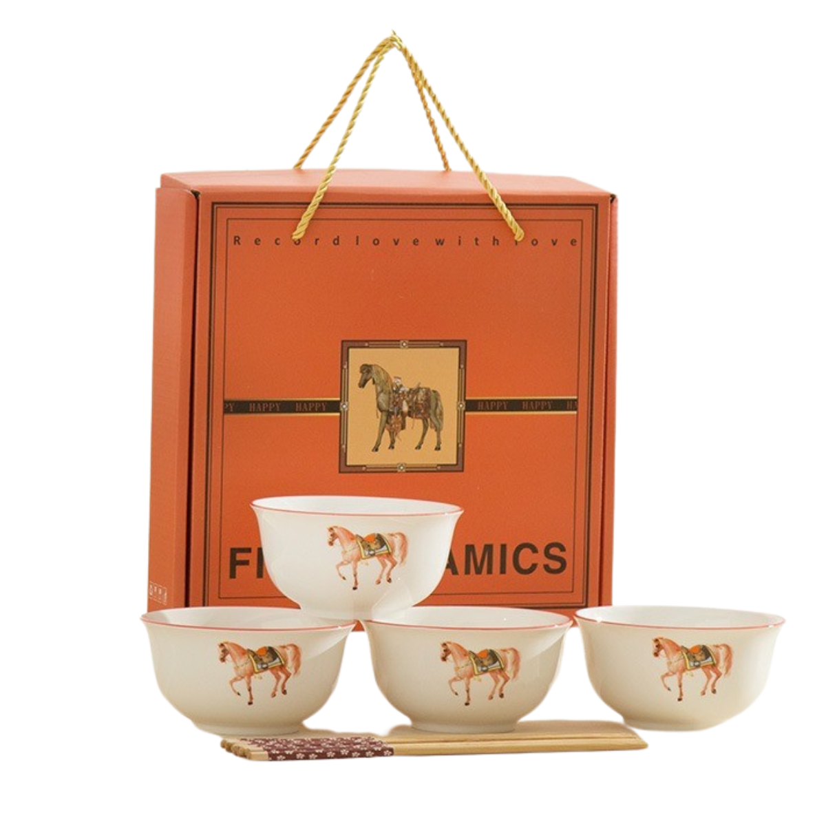 C&C 2026 Horse Mangkuk Viral Ceramic Bowl Gift Set Chinese New Year Lunar New Year Gift Set Rice bowl CNY GIFT SET