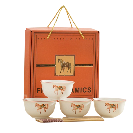 C&C 2026 Horse Mangkuk Viral Ceramic Bowl Gift Set Chinese New Year Lunar New Year Gift Set Rice bowl CNY GIFT SET