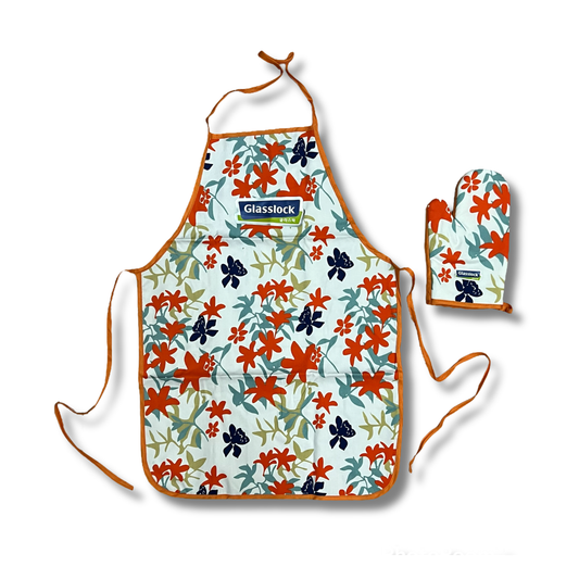 C&C 2pcs Apron and Oven Glove Set Baking Glove Kitchen Neck Apron Protective Gear Apron Dapur Sarung Tangan