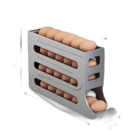 C&C 30 Grids Egg Organizer 4 Tier Automatic Scrolling Egg Storage Dispenser Large Capacity Egg Rack Tray Rack Telur