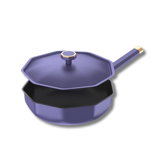 C&C 32cm/24cm 2 PCS Non-Stick Frying Wok Set Non-Stick Frying PanDouble Frying Grill Pan Frying Cooking Wok Pan