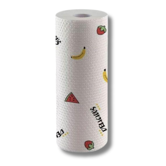 C&C 50 pcs Washable Printing lazy rag roll kitchen non-woven towels wet and dry cleaning paper disposable dish cloth
