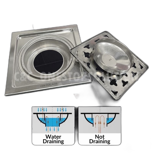 C&C 6 Inches Stainless Steel Floor Grating Anti Odour Floor Trap Anti Cockcoach Floor Drain 150mm 15cm