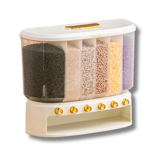 C&C 6in1 Automatic Grain Dispenser Rice Bucket Automatic Rice Dispenser Food Storage Container Whole grain storage