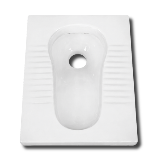C&C Anti-Slip Squatting Pan Rectangular Toilet Pan White Gloss Ceramic Toilet Squatting Pan Tandas Cangkung Seramik