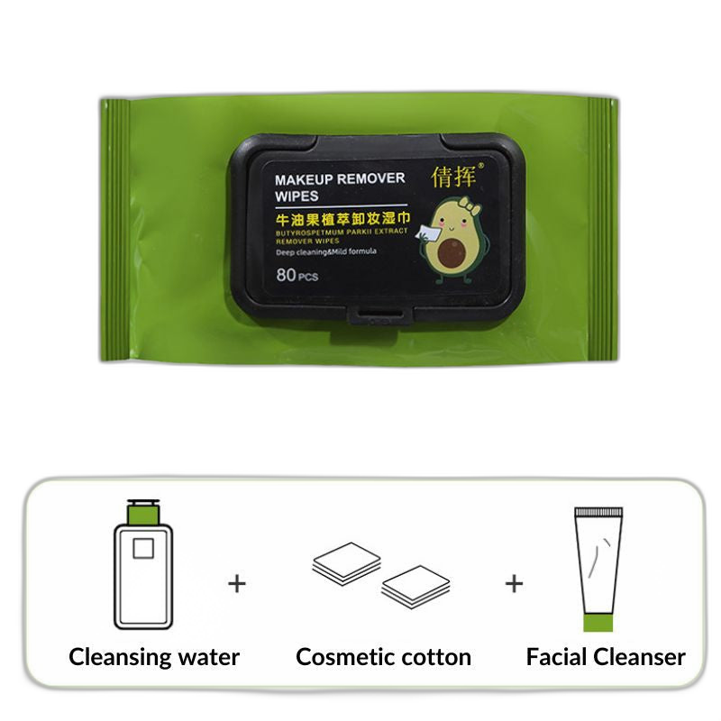 C&C Avocado Make up Remover Wipes Deep Cleansing 80/10PCS | Moisturizing Deep Cleansing of Eyes and Face Tissue