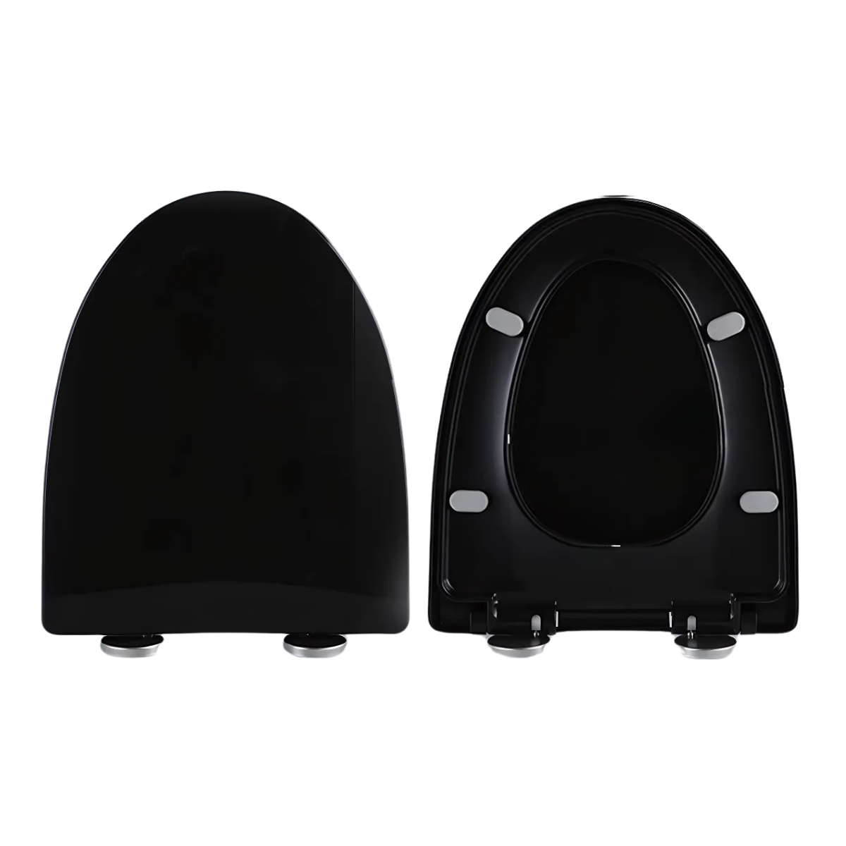 C&C Black V Shape Toilet Seat Cover With Soft Close Adjustable Hinge Penutup Mangkuk Duduk Tandas