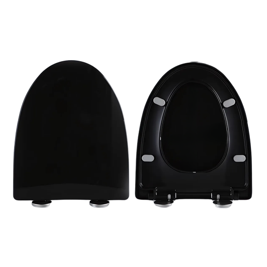C&C Black V Shape Toilet Seat Cover With Soft Close Adjustable Hinge Penutup Mangkuk Duduk Tandas