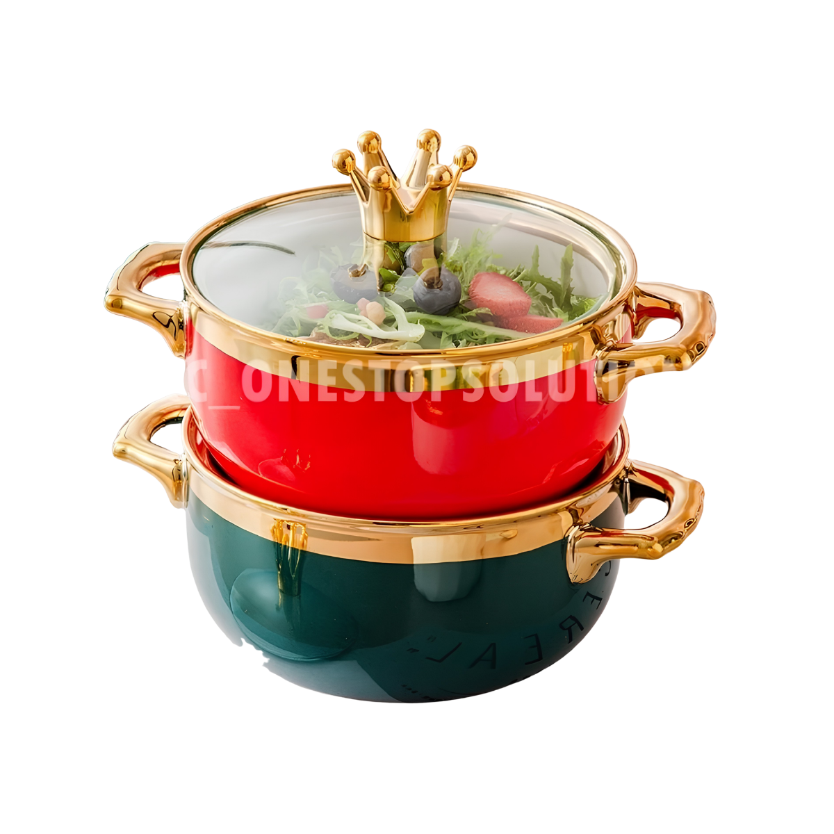 C&C Ceramic Bowl with Glass Lid Nordic Ceramic Pot Soup Bowl Noodle Bowl Nordic Bowl Mee Mangkuk Pinggan Mangkuk
