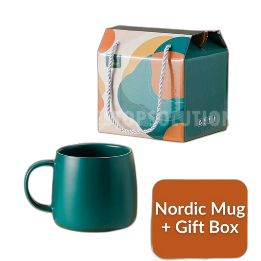 C&C Ceramic Mug With Spoon Gift Set Coffee Cup Cawan Office Ceramic Cup Barista Coffee Mug