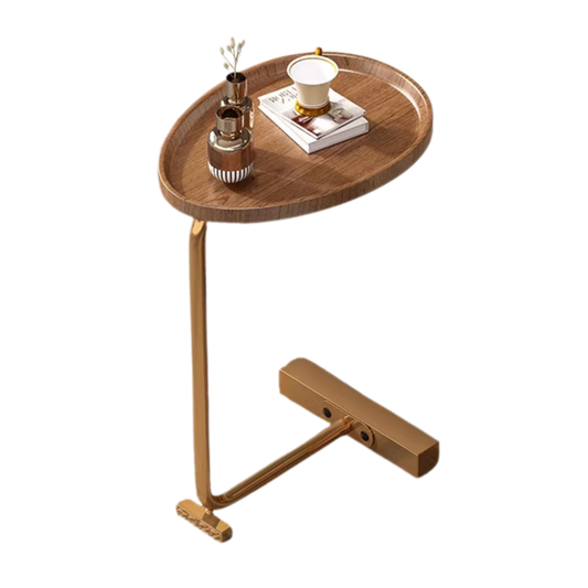 C&C Coffee Table Bedside Table Solid Wood Vintage Snack Side Table Mobile End Oval Table Modern Minimalist Nordic