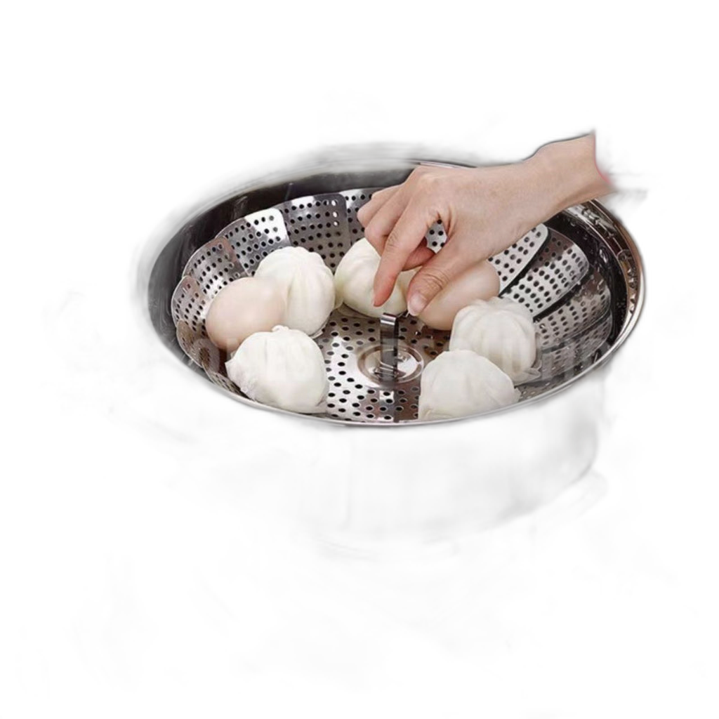 C&C Folding Dish Steam Stainless Steel Steaming Plate Multifunction Fruit Plate Folding Lotus Steamer