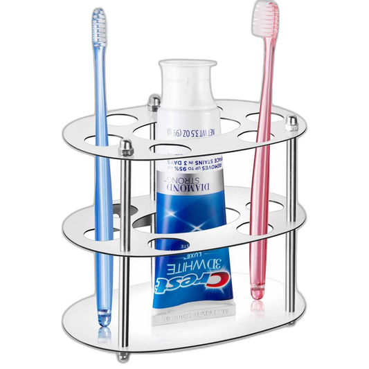 C&C High Quality Stainless Steel Round Toothbrush Holder Shelf Toothpaste Holder Standing Toothbrush Holder