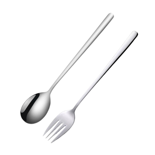 C&C Korean Stainless Steel Spoon And Fork Tableware Adult Cutlery Square Shank Dinner Spoon Sudu Atau Garfu Sudu Tebal