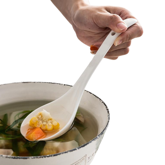 C&C Long Handle Ceramic Spoon Porcelain Spoon Soup Spoon Public Spoon Sup Spoon