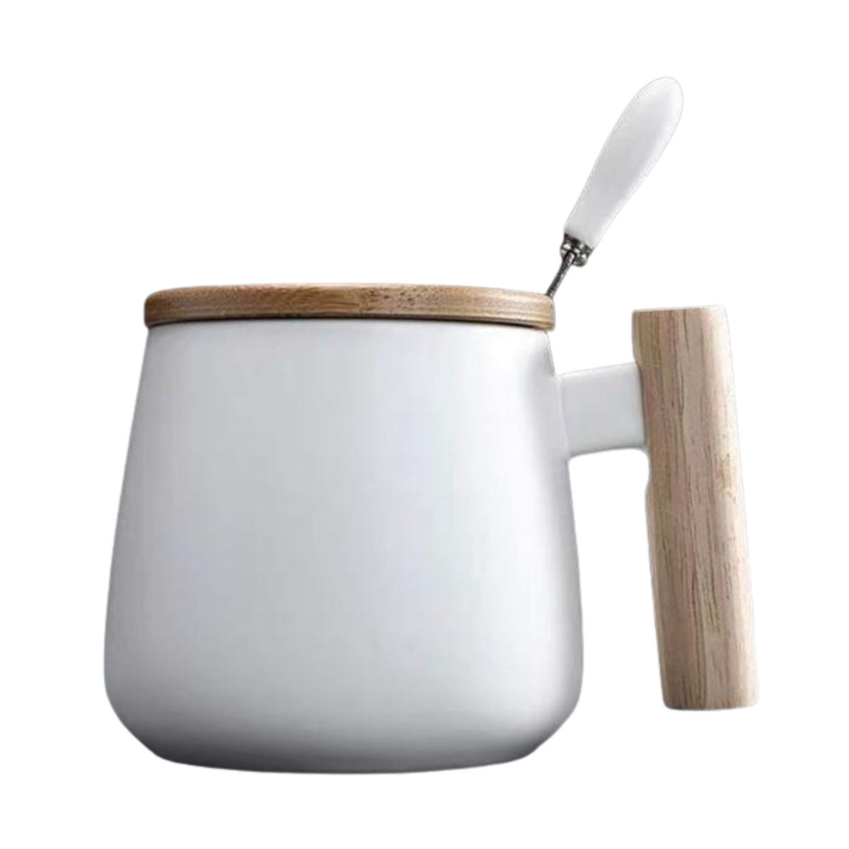 C&C Nordic Ceramic Cup Ceramic Coffee Mug Tea Cup Spoon Creative Household Tableware Bamboo