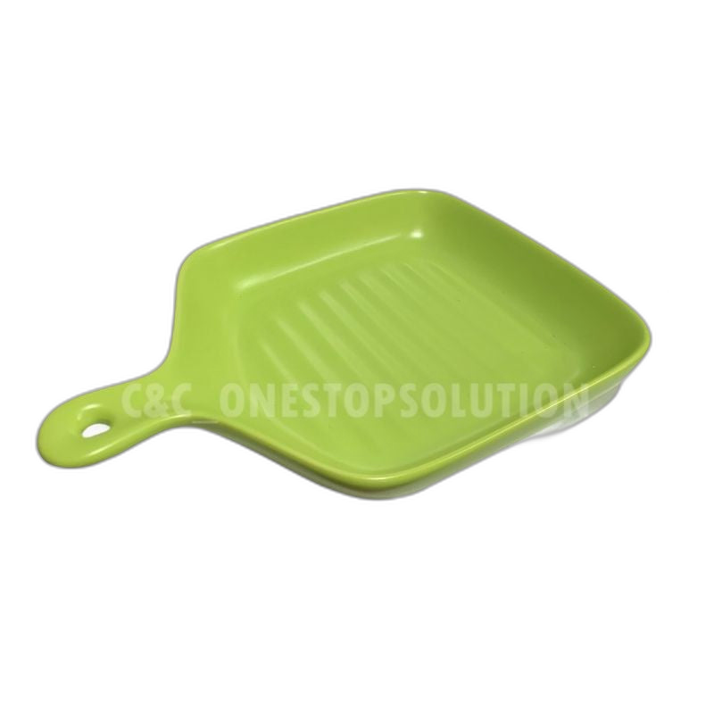 C&C Nordic Style Ceramic Plate With Handle Salad Pizza Pasta Roasted Vegetables Baked Oven Baking Plate