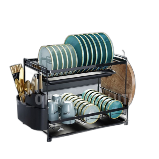 C&C PREMIUM 2 Tier Dish Rack Rak Pinggan Dish Drainer Stainless Steel Rak Pengering Pinggan Organizers
