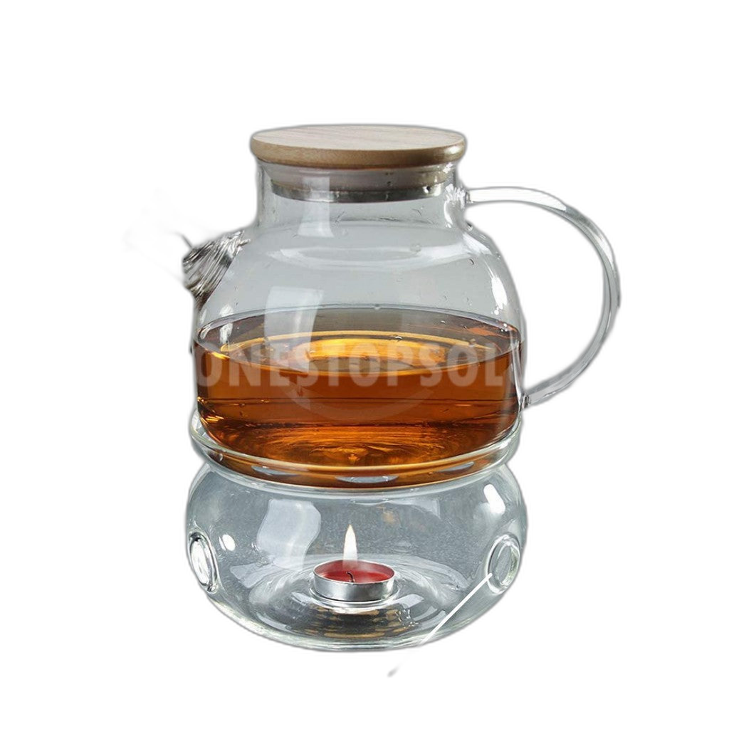 C&C PREMIUM Borosilicate Glass Tea Warmer with Candle Universal Tea Pot Warmer 5.2 inch 13 cm diameter