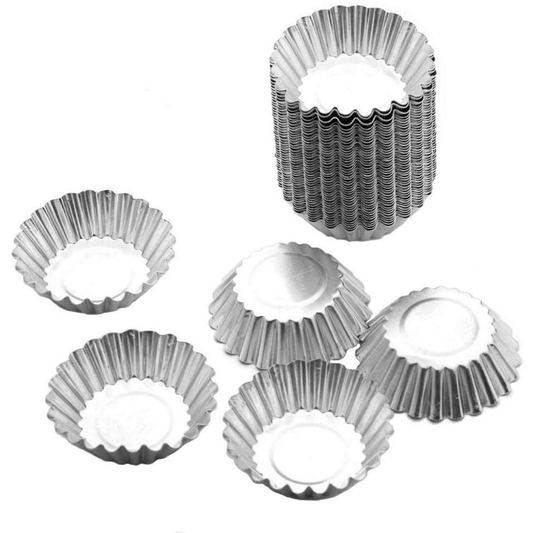 C&C Reusable Acuan Tart Kek Aluminum Egg Tart Mould Hard Shell Cake Cookie Cheese Tart Mold Bakeware