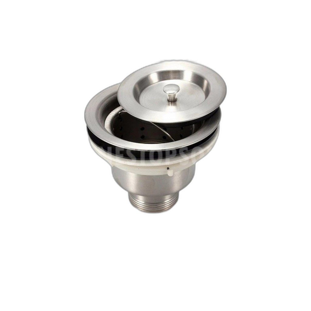 C&C SUS304 Stainless Steel Waste With Filter Trap Strainer 110mm Sisa Keluli Tahan Karat Perangkap Penapis