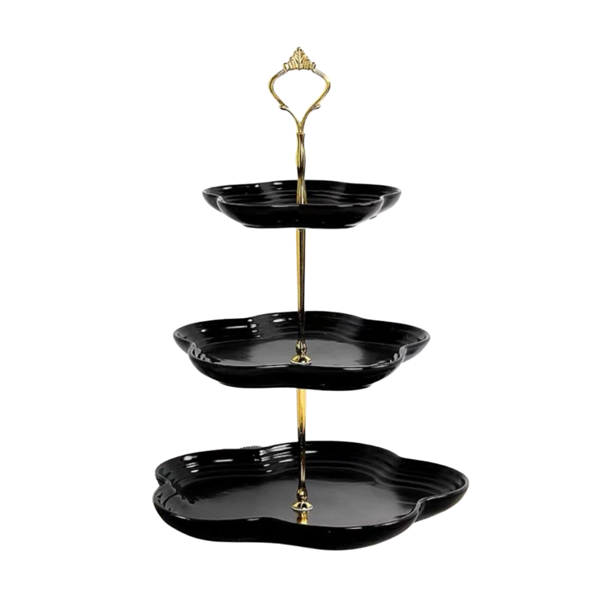 C&C Thick 3 Tier Dessert Rack Nordic Style Ceramic Plates Fruit Tray Cake Tray Portable Candy Stand Holder
