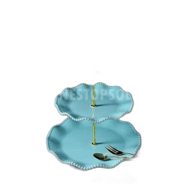 C&C Tiffany Blue 3 Tiers Ceramic Cake Stand Dessert Rack Cake Rack Cake Display Stand Cupcakes Stand