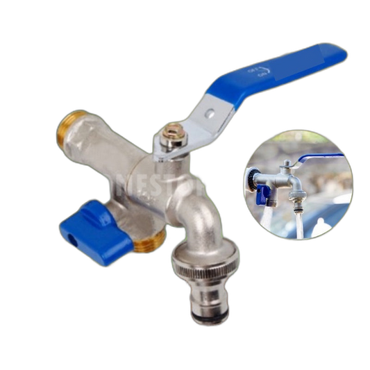 C&C TWINS Two Way Garden Faucet Tap Ball Tap Union Bib Tap  Keran Keran Taman Dua Hala TWINS