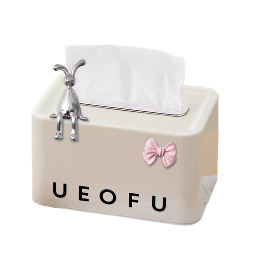 C&C UEOFU Tissue Holder Box Nordic Design ins Cream Tissue Box Tissue Box Holder Container Auto Lifting with Spring
