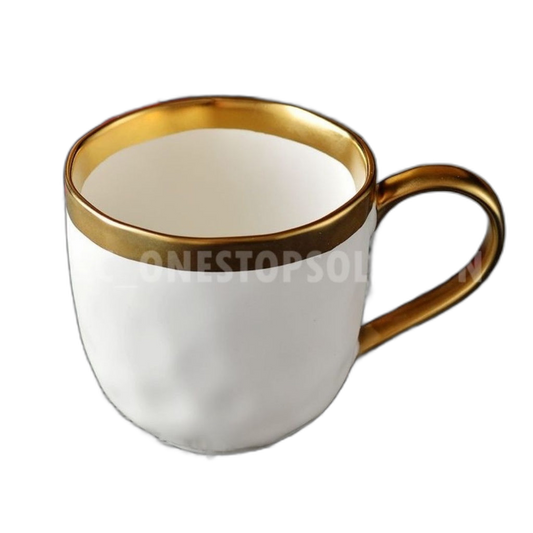 C&C Vintage Ceramic Cup Ceramic Coffee Mug Tea Cup Spoon Creative Household Tableware Gold-Rimmed