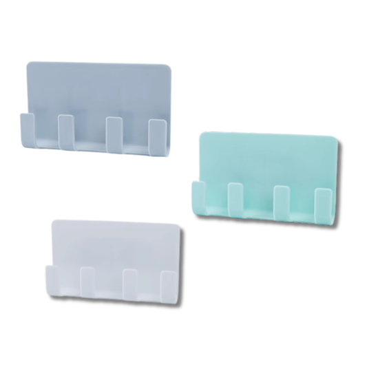 C&C Wall Mounted Phone Holder Nordic Self Adhesive Hooks Organizer Keys Hanger Towel Clip Storage Rack Penyangkut