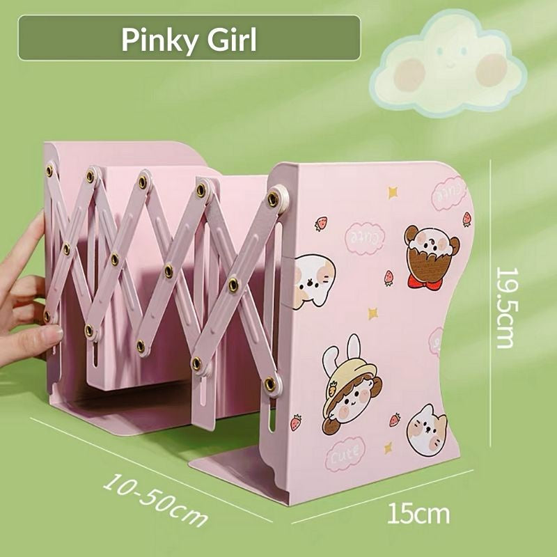 C&C Expandable Book Stand Bookend Book Holder Shelf Rack Adjustable Bookends Retractable Storage Meja Pendirian Buku