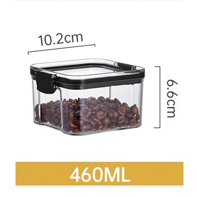 C&C Sealed Airtight Food Storage Box 460/700/1300/1800ml Transparent Kitchen Spice Jar Bean Storage Grain Storage Square