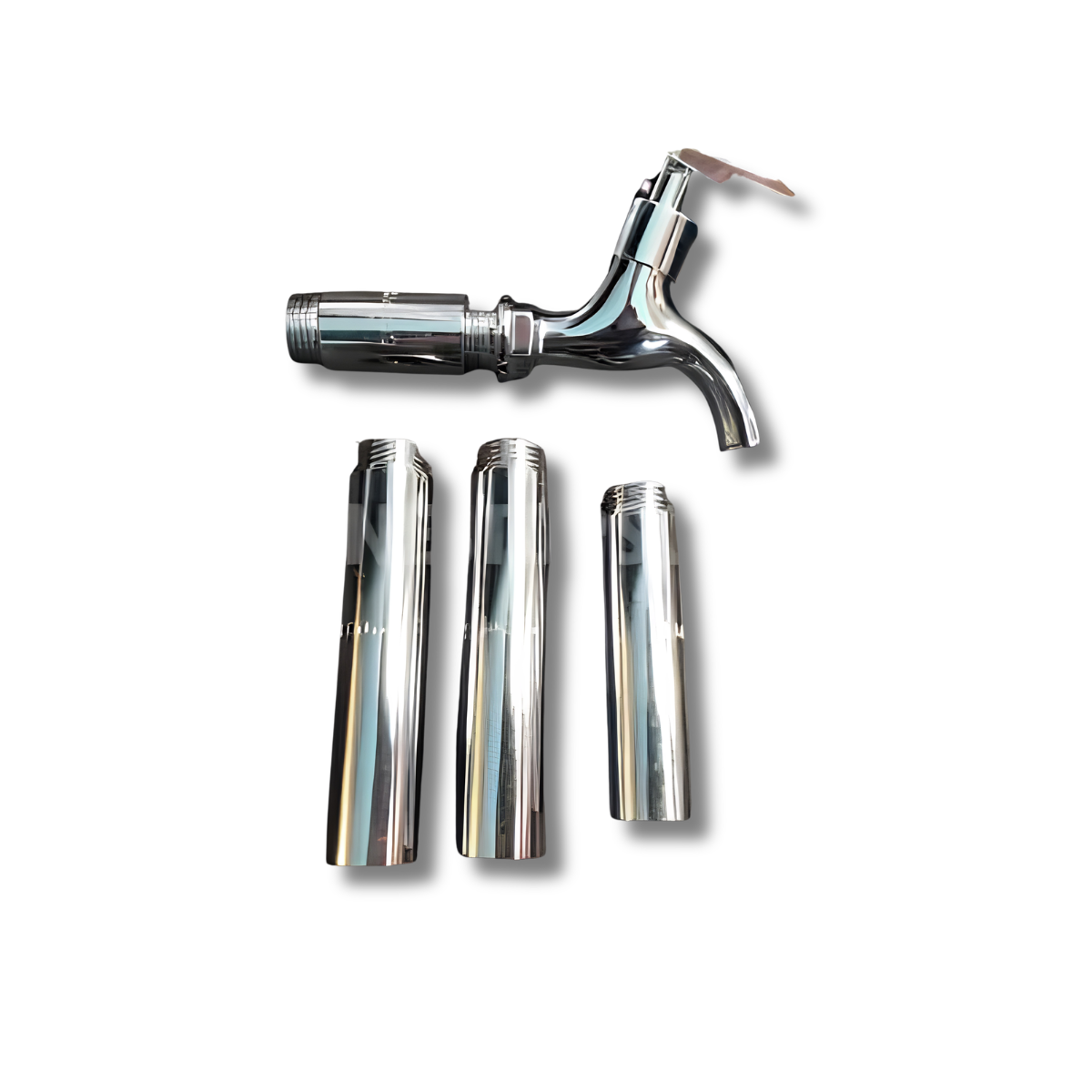 COMAX Brass Faucet Female Thread Adaptor (Chrome) 1/2 Inches x 40mm (M+F) Round Extension Bar