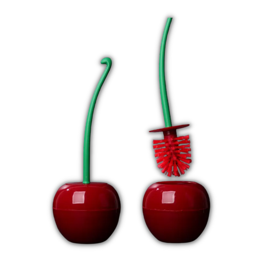 Creative Lovely Cherry Shape Lavatory Brush Toilet Brush & Holder Set Cute Toilet Cleaning Set Toilet Bowl Brush