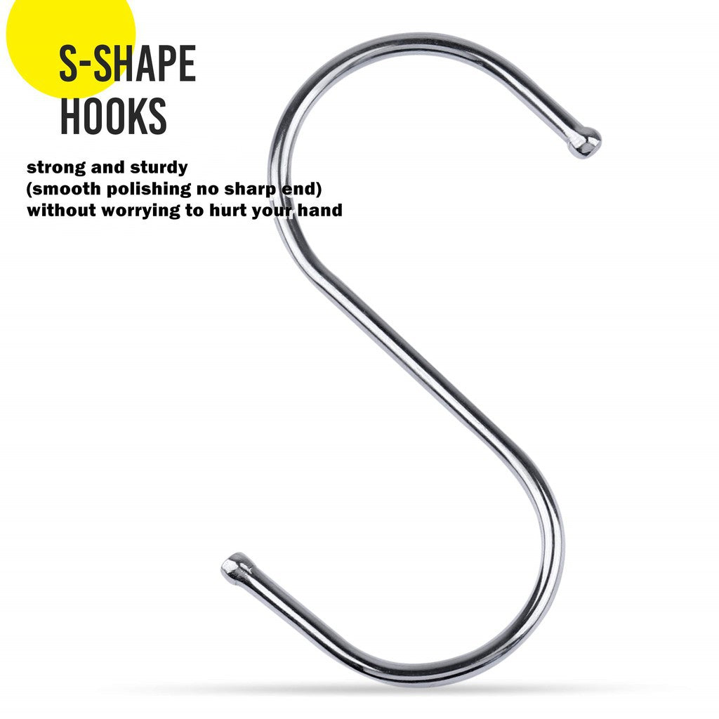 Stainless Steel S Hook Hanger Hanging Space Saving Multi Purpose Kitchenware Spoon Utensil Cloth Cangkuk Gantung S