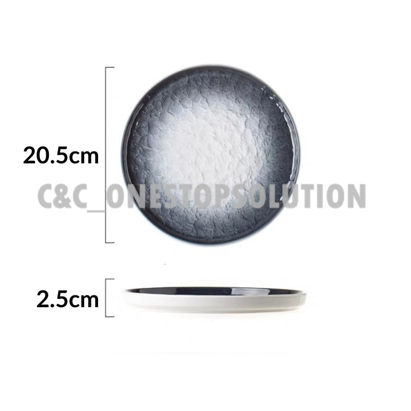 C&C INS Style Ceramic Plate Stone Texture Nordic Plate Dessert Plate Breakfast Plate Western Plate Tableware Pinggan