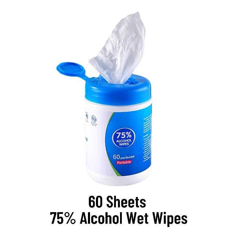 C&C 60pcs 75% Alcohol Wipes  Wet Tissue Antibacterial Hygiene Wet Wipes Sanitiser Tisu alkohol