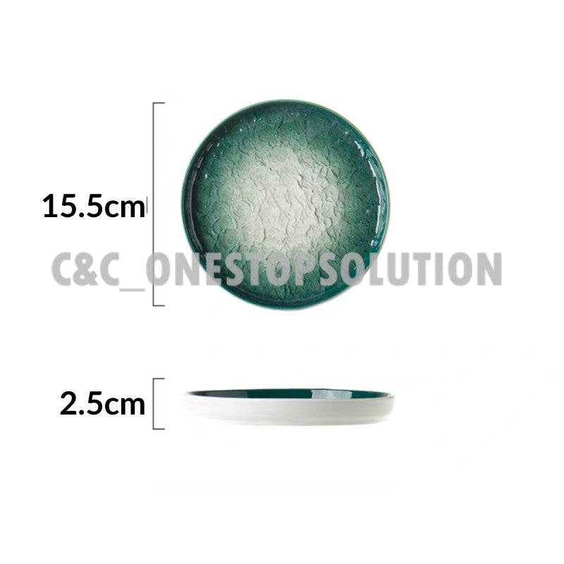 C&C INS Style Ceramic Plate Stone Texture Nordic Plate Dessert Plate Breakfast Plate Western Plate Tableware Pinggan