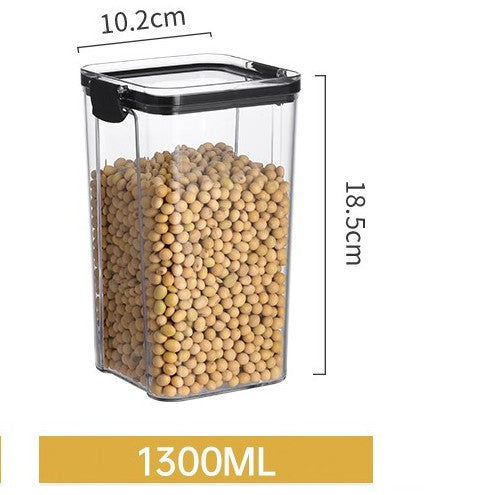 C&C Sealed Airtight Food Storage Box 460/700/1300/1800ml Transparent Kitchen Spice Jar Bean Storage Grain Storage Square