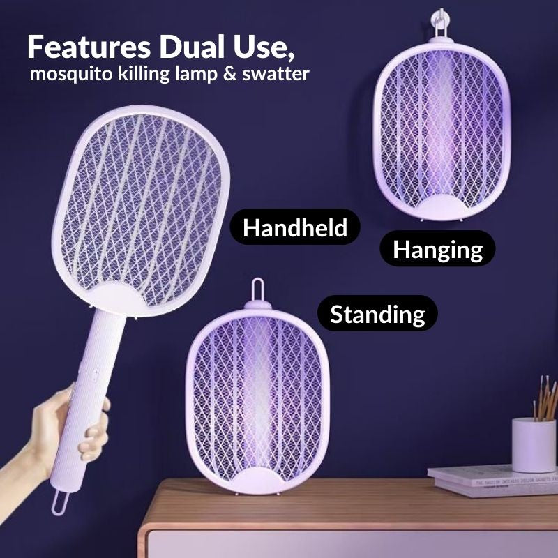 C&C 2 In 1 Electric USB Rechargeable Foldable Mosquito Catch housefly Mosquito Killer Racket