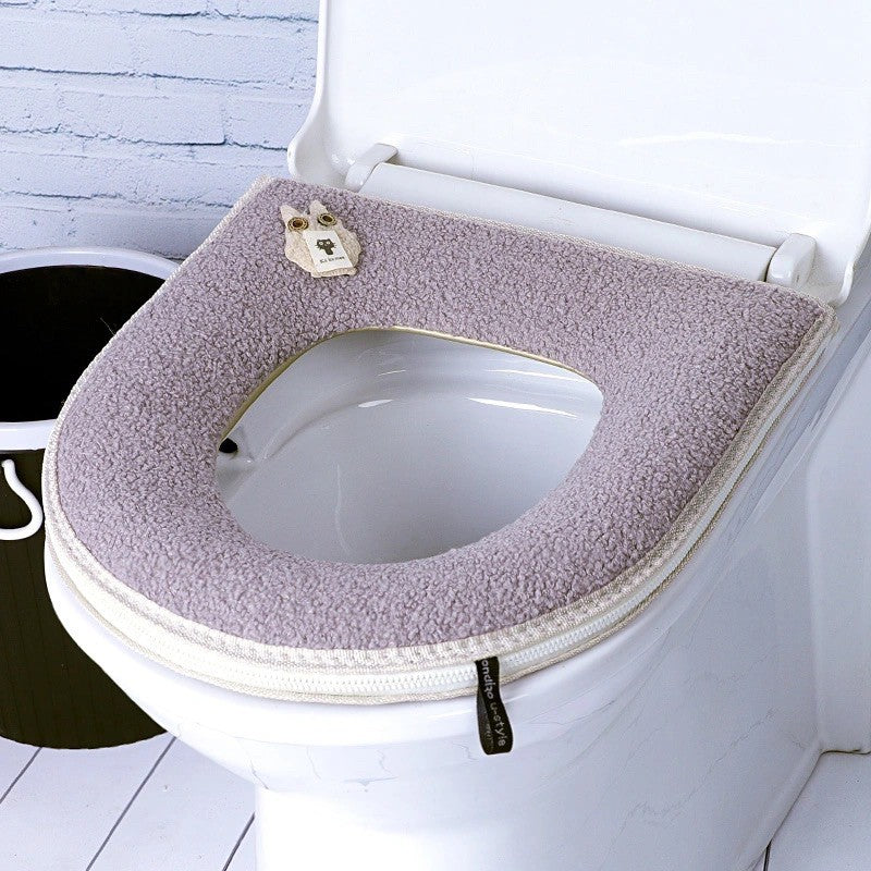 Toilet Seat Cushion Pads Soft Warmer Mat Washable Soft Warmer Mat Cover Pad Cushion Tudung Duduk Mangkuk Tandas