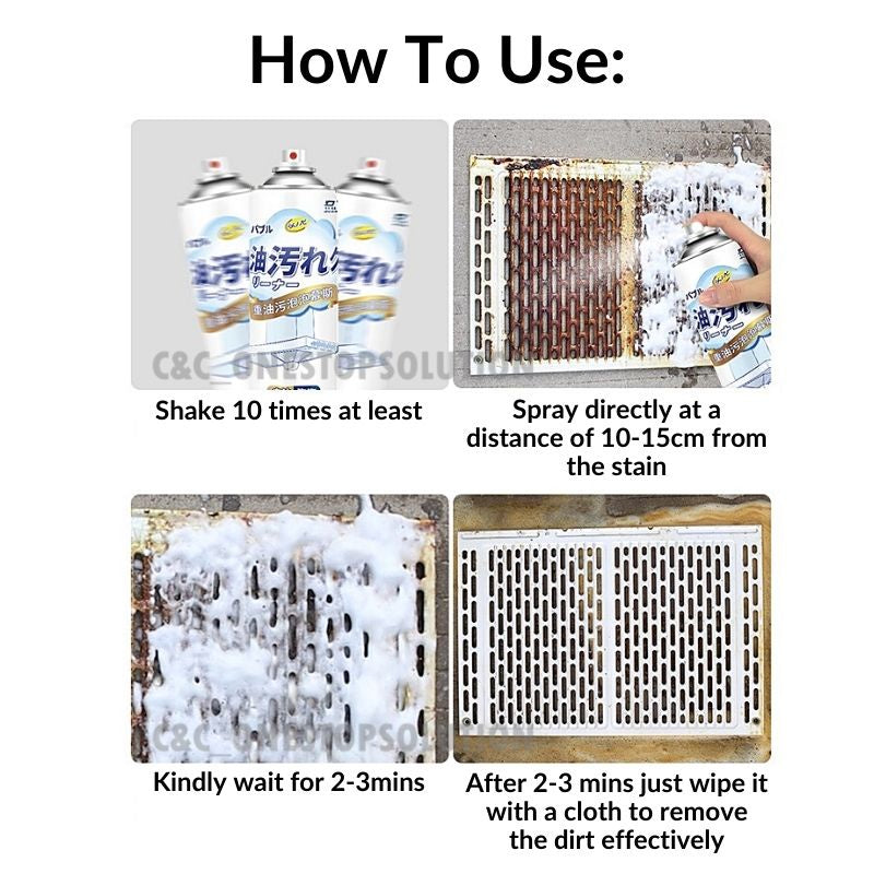 C&C 500ml Kitchen Magic Degreaser Cleaner Spray Kitchen Oil Stain Cleaner Pencuci Buih Dapur